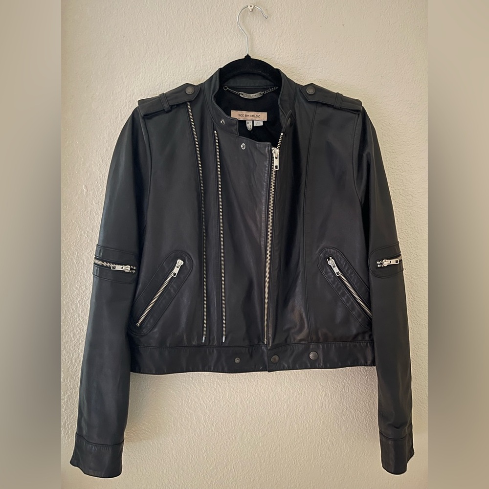 See by Chloe’ Lambs Leather Jacket NWOT Size 6